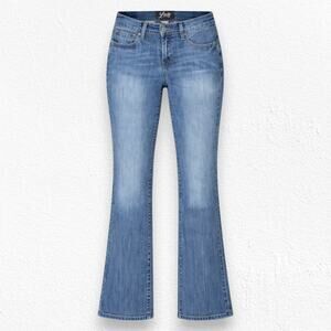 1990s Vintage Lucky Brand Medium Wash Mid Rise Straight Bootcut Leg Jeans Size 8